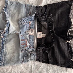 Urban Outfitters BDG Light Blue and Black Denim Shorts 1 of each wash